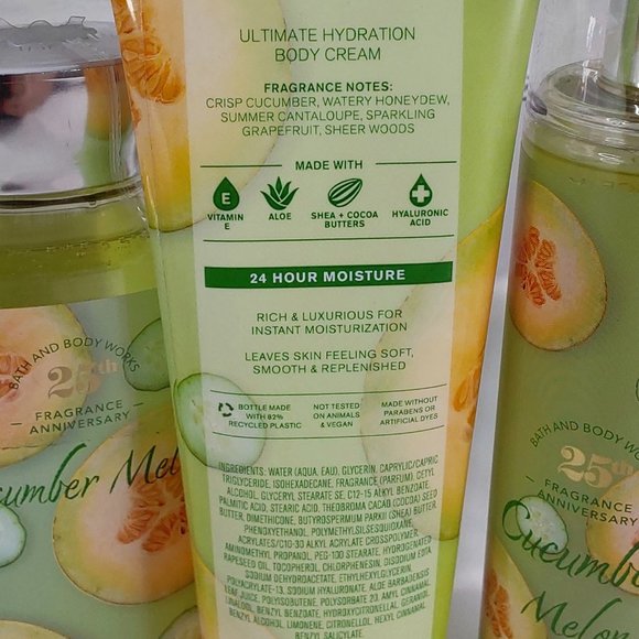 BATH & BODY WORKS 'CUCUMBER MELON' 3-PIECE BODY CARE SET MIST, WASH, LOTION, - Picture 6 of 15